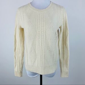 Madewell Wallace Cream Merino Wool Sweater Sz S